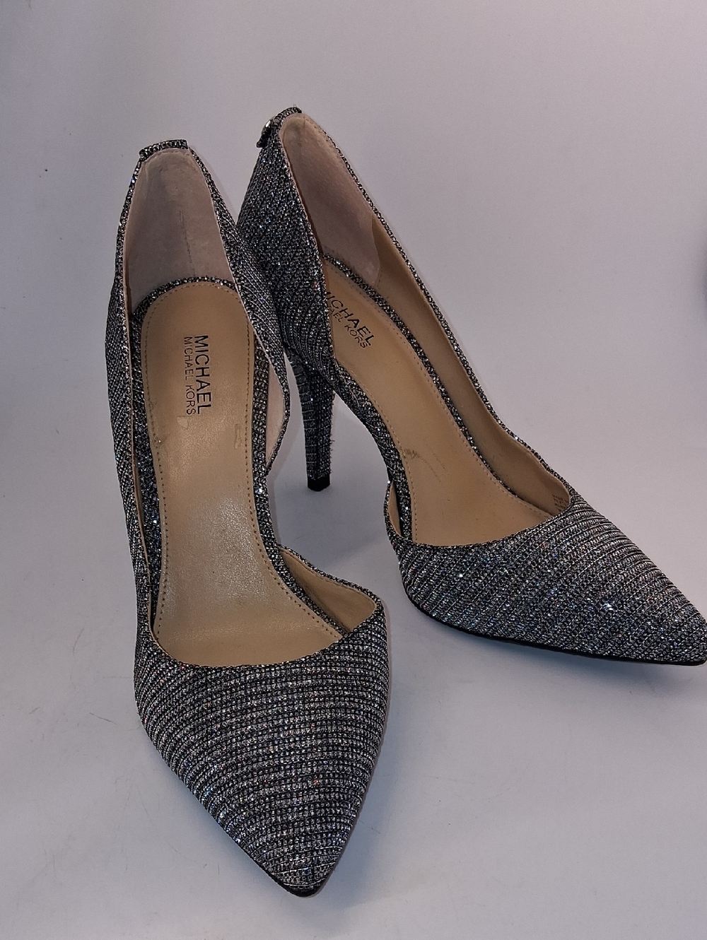 MICHAEL Michael Kors Gunmetal Glitter Pointed-Toe Pumps